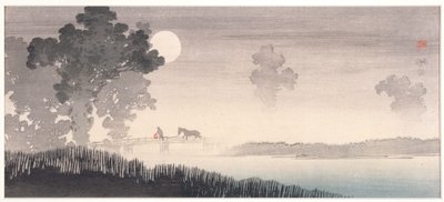Misty Moonlit Landscape by Uehara Konen